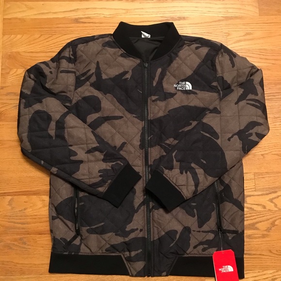 north face camo bomber jacket